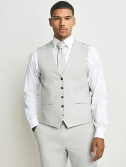 Next Neutral Textured Suit Waistcoat^ Vests