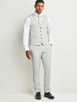 Next Neutral Textured Suit Waistcoat^ Vests