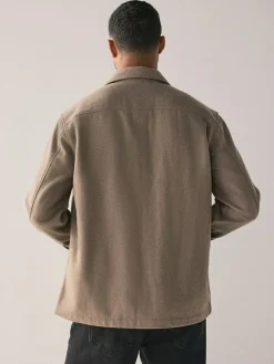 Next Twin Pocket Shacket Overshirt with Wool^ Blazers & Formal Jackets