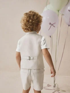 Next Neutral Waistcoat, Shirt, Shorts & Tie Set (3mths-9yrs)^BOY Occasionwear