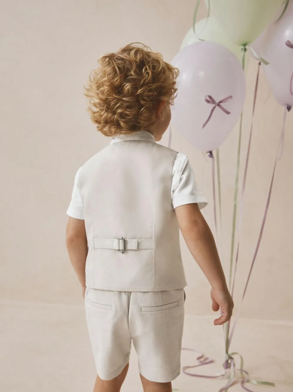 Next Neutral Waistcoat, Shirt, Shorts & Tie Set (3mths-9yrs)^BOY Occasionwear
