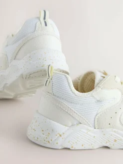 Next Wide Fit (G) Lace-Up Colourblock Trainers^ Sneakers