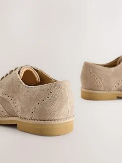 Best Next Wide Fit (G) Smart Leather Brogue Shoes Neutral