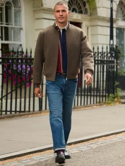 Next Neutral Wool Look Borg Lined Harrington Jacket^ Coats & Jackets|Coats & Jackets