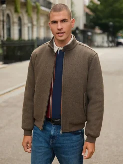 Next Neutral Wool Look Borg Lined Harrington Jacket^ Coats & Jackets|Coats & Jackets