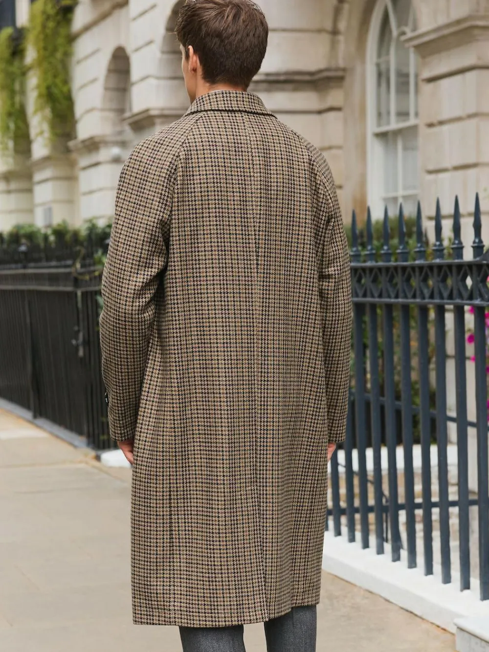 Best Next Neutral Wool Rich Italian Fabric Dogtooth Check Coat