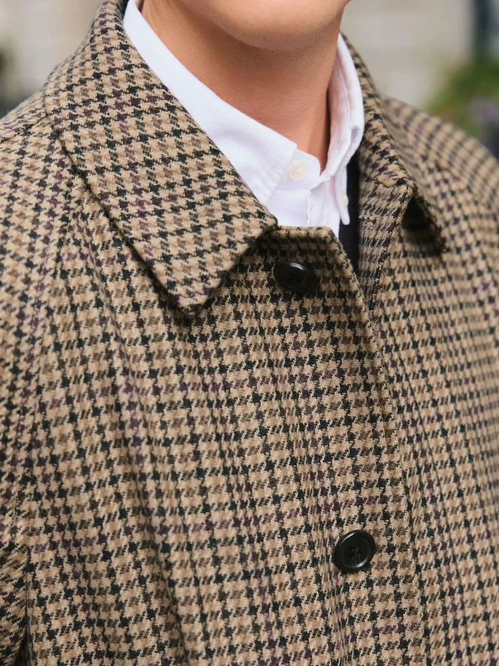 Best Next Neutral Wool Rich Italian Fabric Dogtooth Check Coat