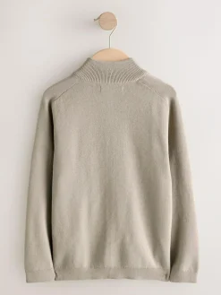 Next Neutral Zip Through Knitted Cardigan (3-16yrs)^BOY Knitwear & Sweaters|Knitwear