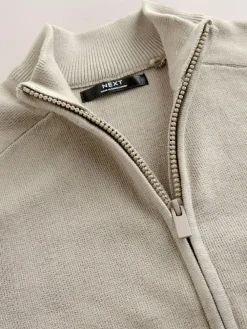 Next Neutral Zip Through Knitted Cardigan (3-16yrs)^BOY Knitwear & Sweaters|Knitwear