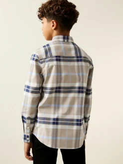Next Neutral/Black Check Long Sleeve Oxford Check Shirt (3-16yrs)^BOY Shirts