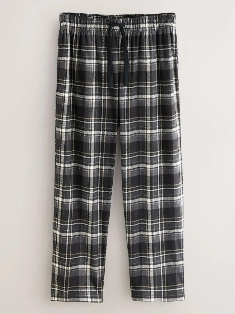 Next Neutral/Black Check Motionflex Cosy Open Hem Pyjama Bottoms 2 Pack^ Pyjamas