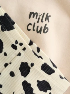 Sale Next Neutral/Cow Milk Club Printed Sweat and Leggings Baby Set (0mths-2yrs)