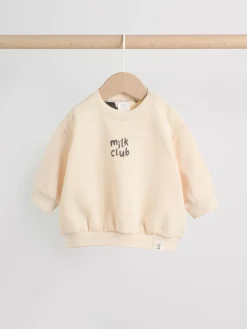 Sale Next Neutral/Cow Milk Club Printed Sweat and Leggings Baby Set (0mths-2yrs)
