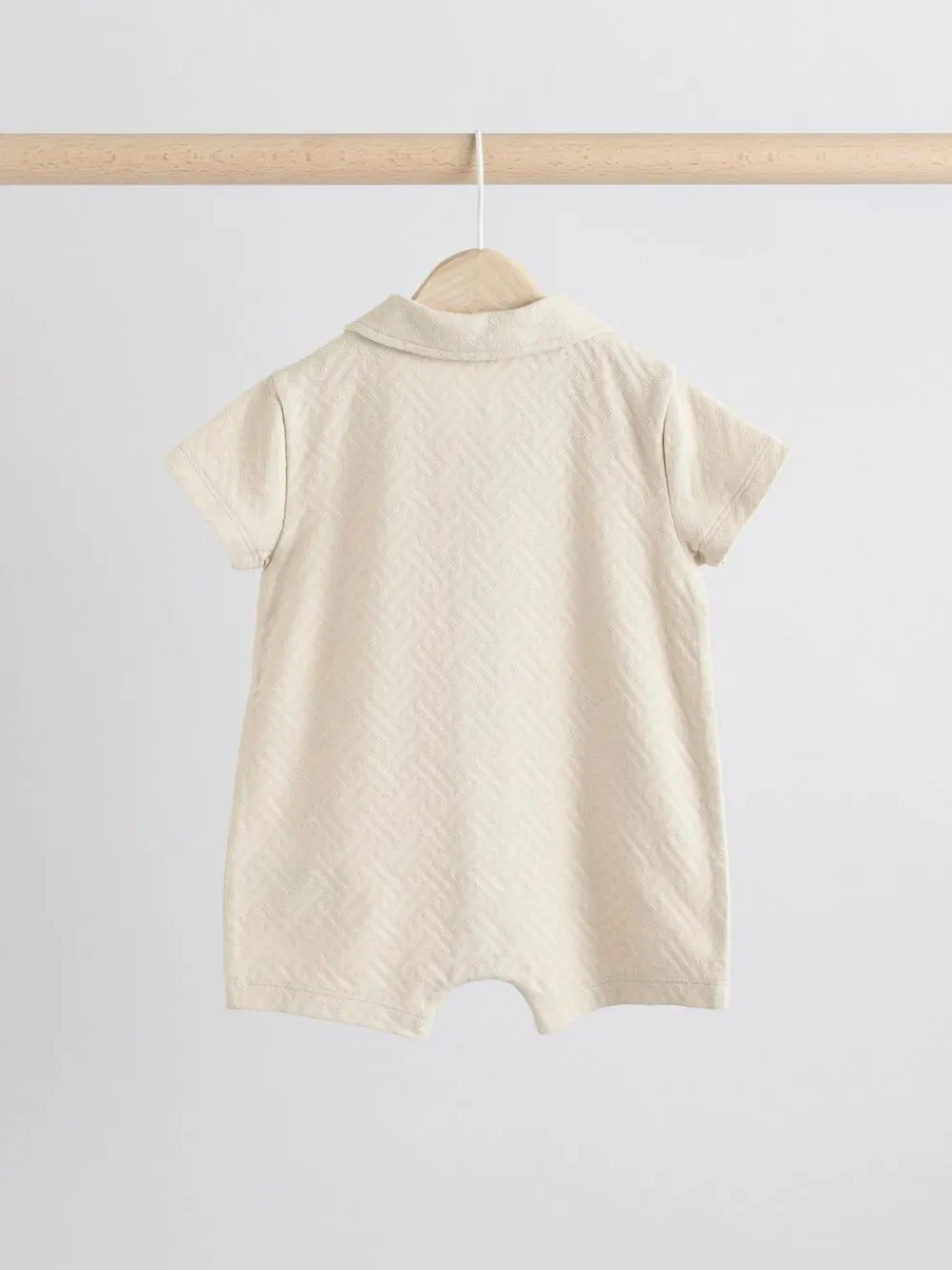 Best Next Neutral/Khaki Textured Baby Rompers 2 Pack