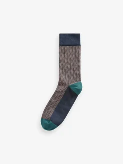 Next Pattern Smart Socks 5 Pack Neutral/Navy