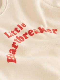Next Neutral/Red Heartbreaker Sweatshirt and Leggings Baby Set (0mths-2yrs)^BOY Sweatshirts & Hoodies|Sets & Co-Ords