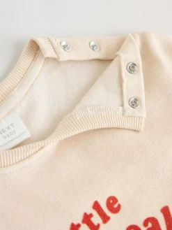 Next Neutral/Red Heartbreaker Sweatshirt and Leggings Baby Set (0mths-2yrs)^BOY Sweatshirts & Hoodies|Sets & Co-Ords