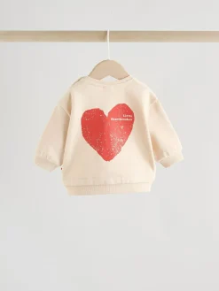 Next Neutral/Red Heartbreaker Sweatshirt and Leggings Baby Set (0mths-2yrs)^BOY Sweatshirts & Hoodies|Sets & Co-Ords