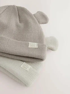 Hot Next 2pack Rib Baby Beanie Neutral/Tan