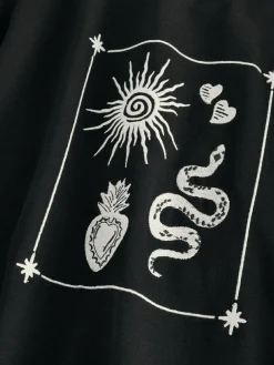 Discount Never Fully Dressed Embroidered Sweatshirt Black