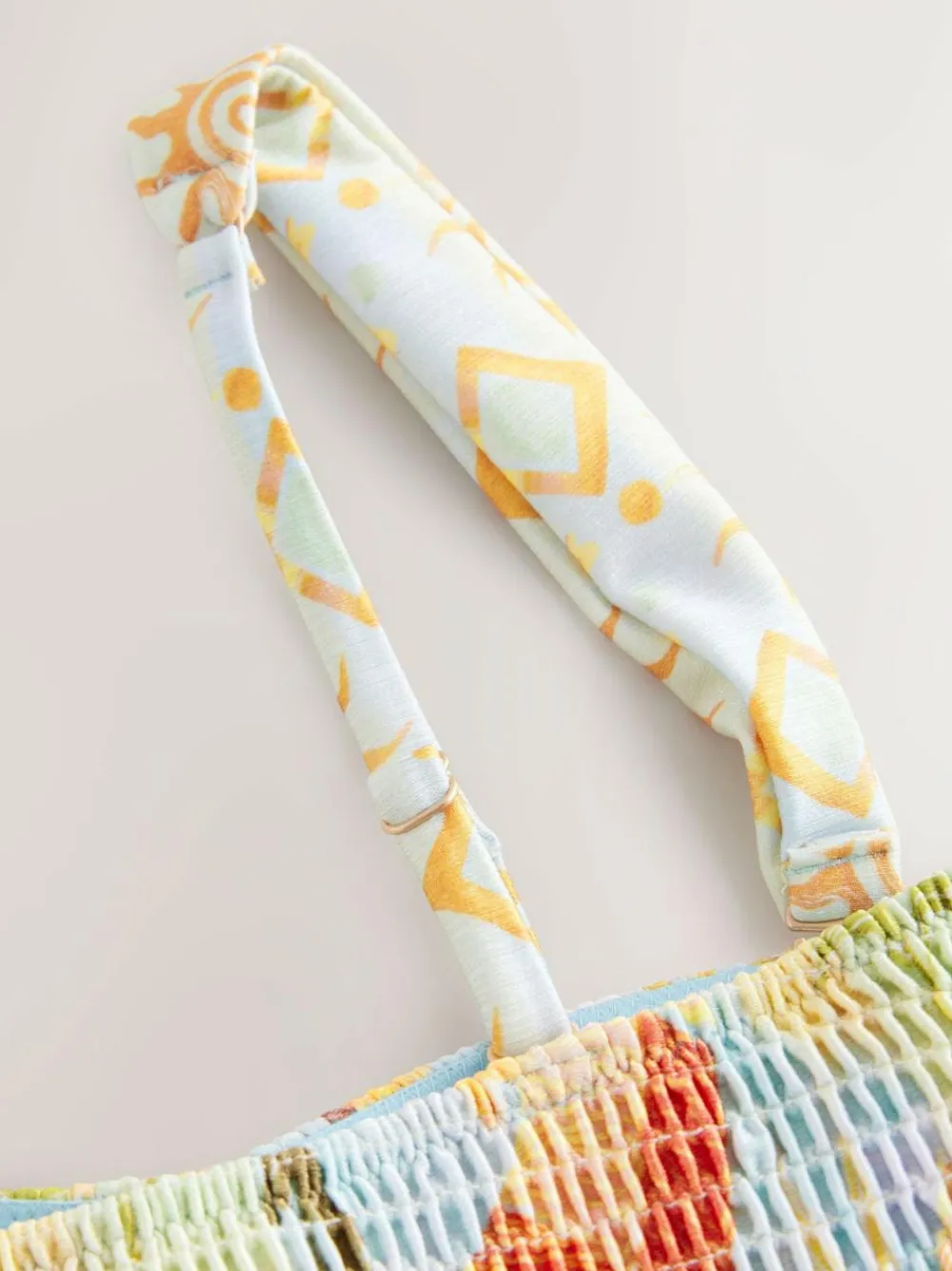 Never Fully Dressed Blue Sun Shirred Bandeau Bikini Top^Women Swimwear