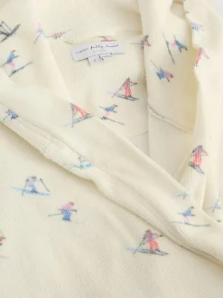 Hot Never Fully Dressed Cream Ski Print Waffle Robe