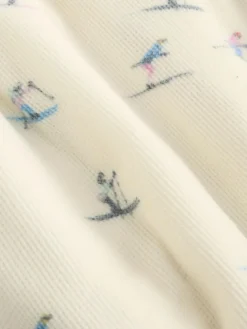 Hot Never Fully Dressed Cream Ski Print Waffle Robe