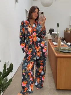 Never Fully Dressed Navy Corazon Cotton Button Through Shorts Set Pyjamas^Women Pyjamas|All Night & Lounge