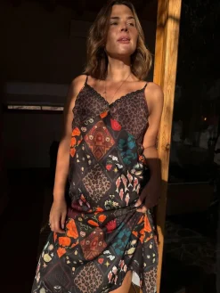 Never Fully Dressed Night Garden Satin Long Line Robe^Women All Night & Lounge|All Lingerie