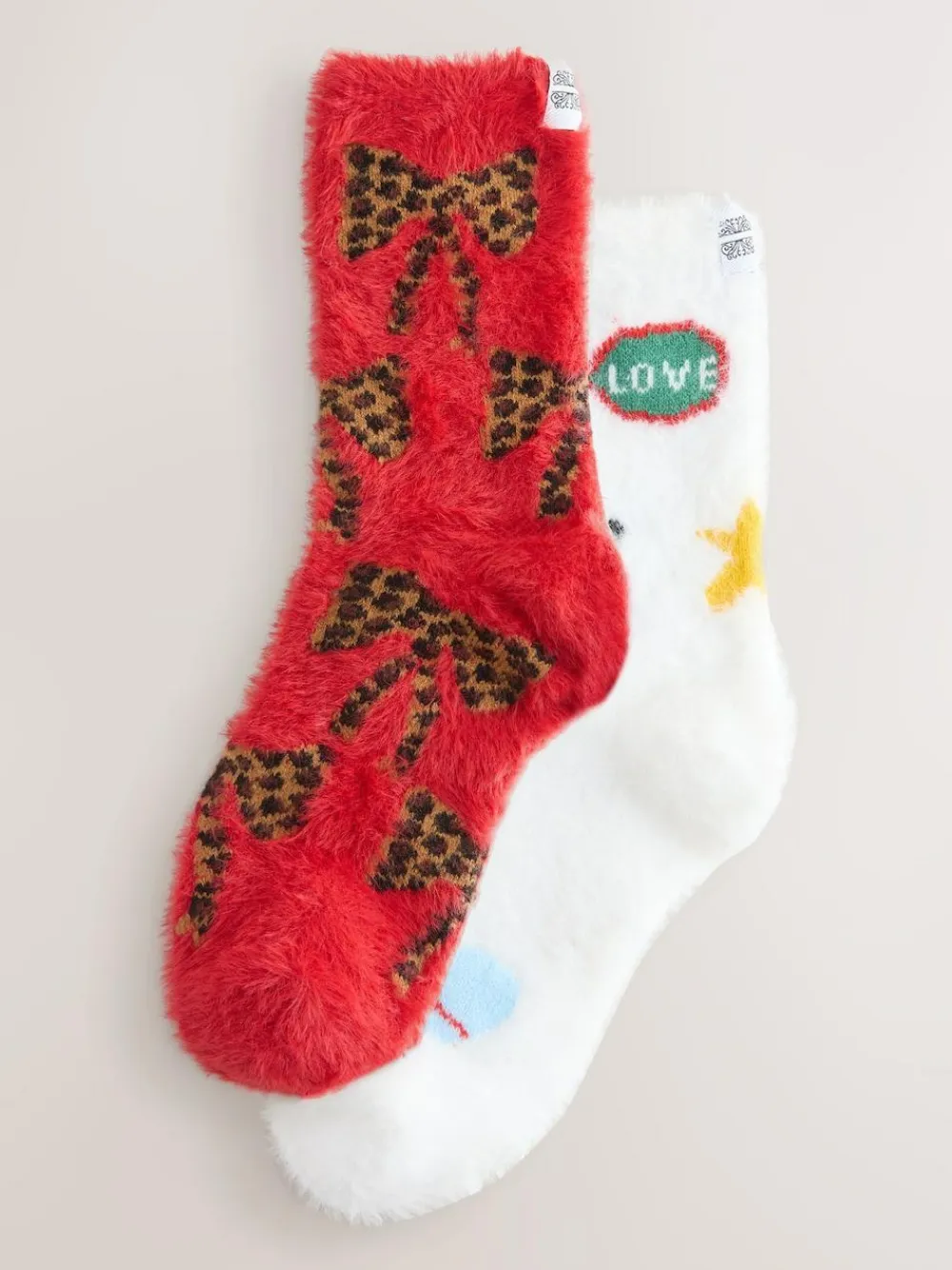 Never Fully Dressed Red/White Elements Cosy Socks 2 Pack^Women Loungewear