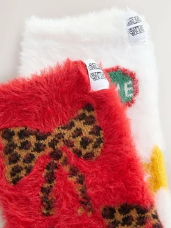 Never Fully Dressed Red/White Elements Cosy Socks 2 Pack^Women Loungewear