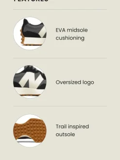 Clearance New Balance Black/Grey 327 Trainers