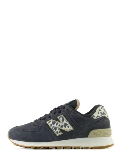 Outlet New Balance Black/Leopard Print 574 Trainers