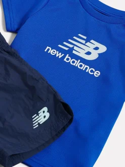 Clearance New Balance Blue Athletic T-Shirt & Nylon Short Set