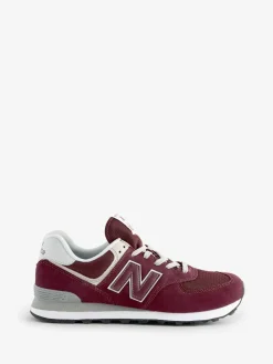 Hot New Balance Red/White Mens 574 Trainers