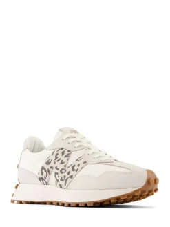 Outlet New Balance White/Leopard Print 327 Trainers