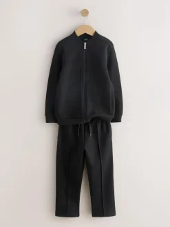 New Next Smart Jersey Bomber Jacket and Joggers Set (3-16yrs) New Black