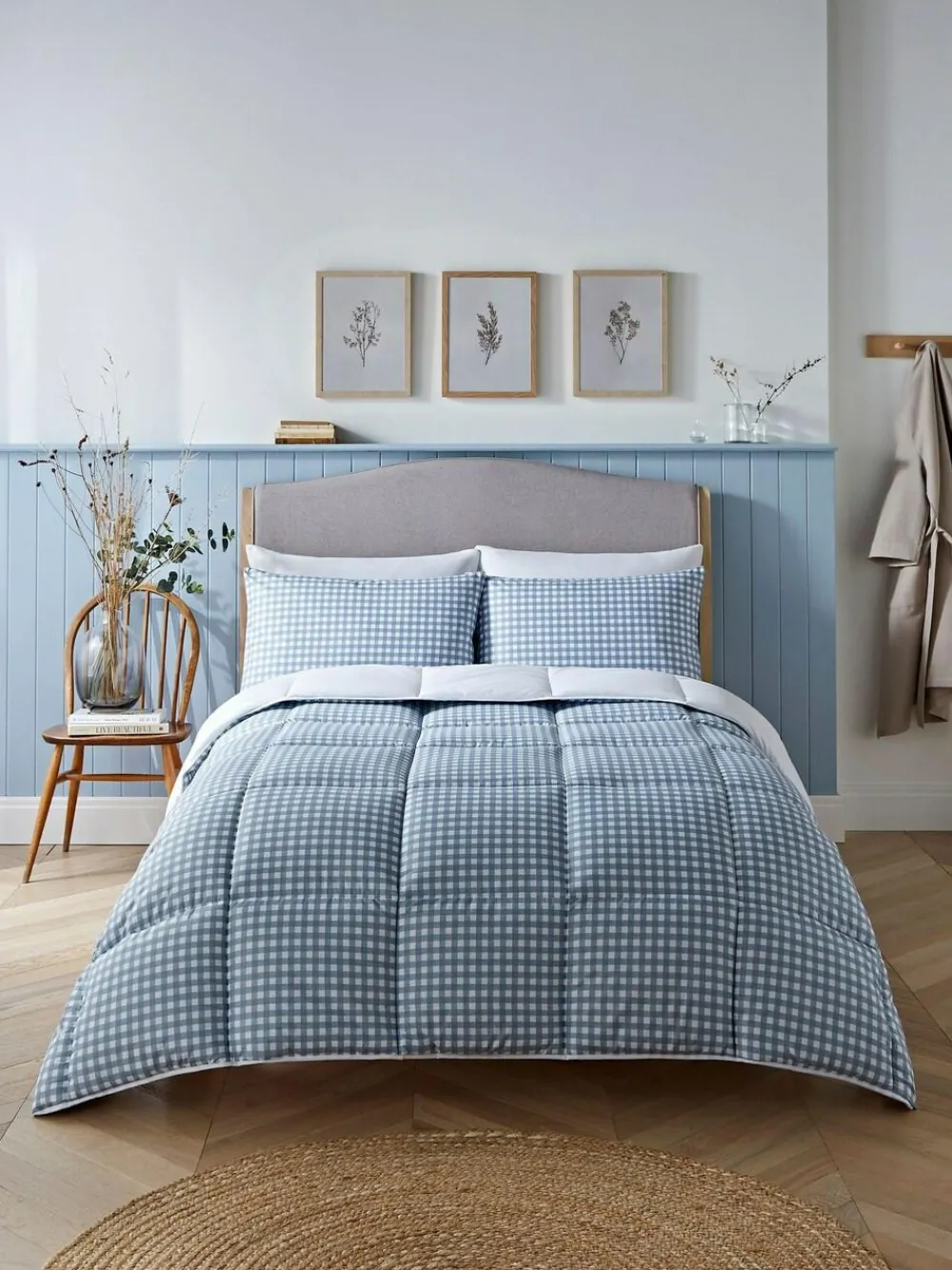 Night Lark Gingham 4.5 Tog Coverless Duvet Set^ Duvets & Pillows|Comforters & Pillows