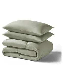 Night Lark Green Seersucker Coverless Duvet Set^ Duvets & Pillows|Comforters & Pillows