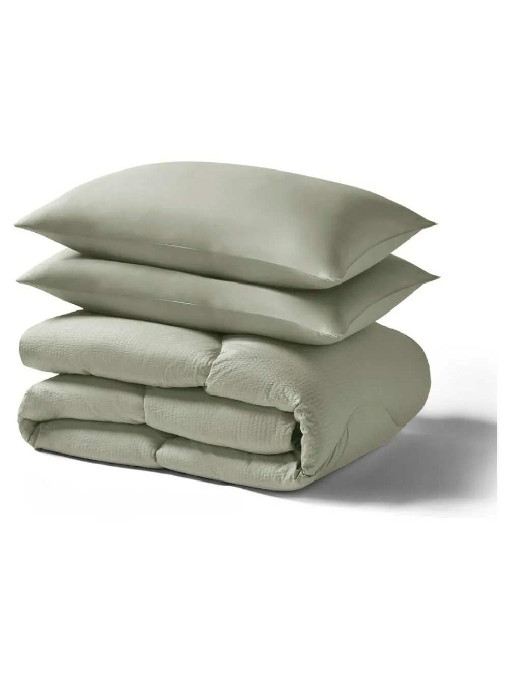 Night Lark Green Seersucker Coverless Duvet Set^ Duvets & Pillows|Comforters & Pillows