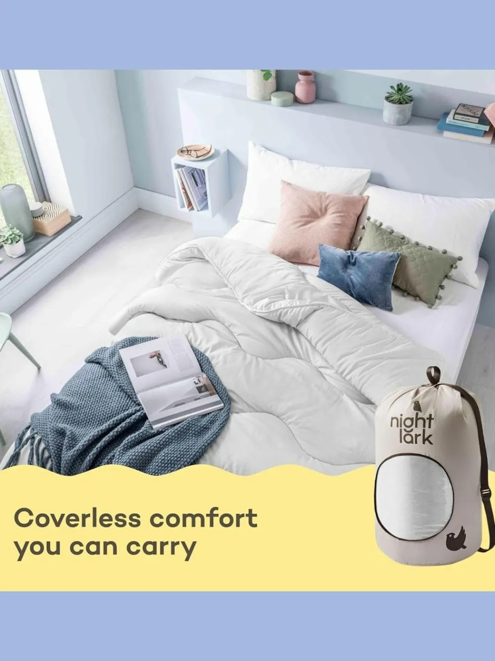 New Night Lark Linen 4.5 Tog Coverless Duvet Grey