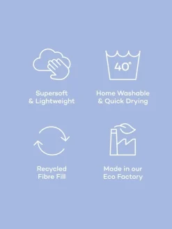 Night Lark Rosy Stripe Pink 10.5 Tog Coverless Duvet and Pillowcase Set^ Duvets & Pillows|Comforters & Pillows