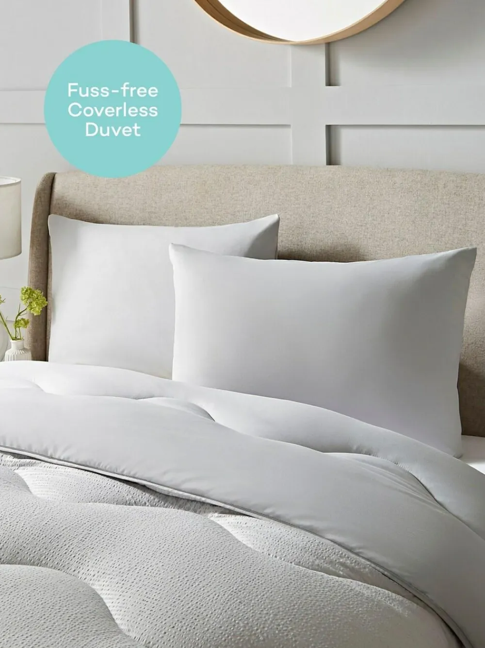 Night Lark Seersucker Coverless Duvet and Pillowcase 10.5 Tog Set^ Duvets & Pillows|Comforters & Pillows
