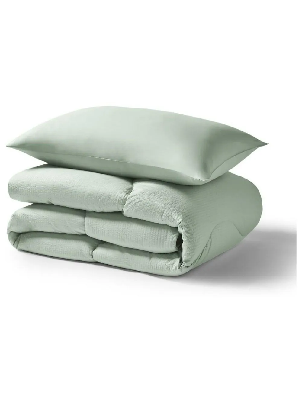 Sale Night Lark Seersucker Coverless Duvet and Pillowcase 4.5 Tog Set Meadow Green