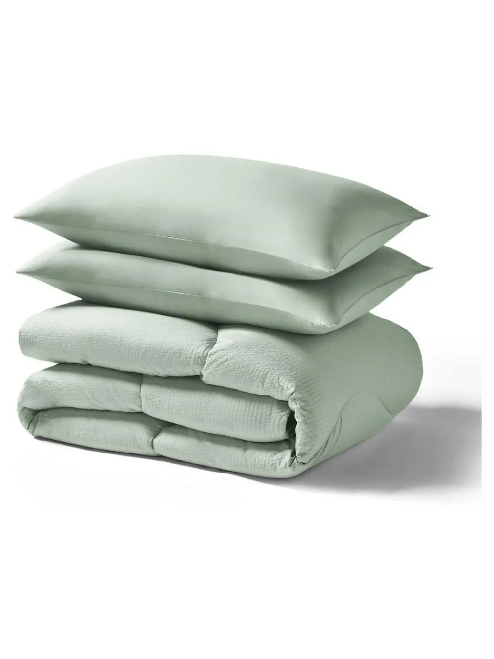 Sale Night Lark Seersucker Coverless Duvet and Pillowcase 4.5 Tog Set Meadow Green