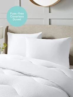 Hot Night Lark Seersucker Coverless Duvet and Pillowcase 4.5 Tog Set Polar White