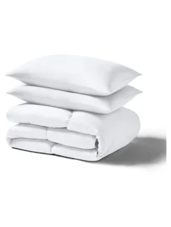 Hot Night Lark Seersucker Coverless Duvet and Pillowcase 4.5 Tog Set Polar White
