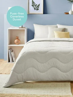 Outlet Night Lark Tufted Dot Coverless 4.5 Tog Duvet and Pillowcase Set Warm Sand