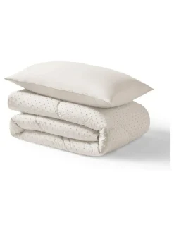 Outlet Night Lark Tufted Dot Coverless 4.5 Tog Duvet and Pillowcase Set Warm Sand