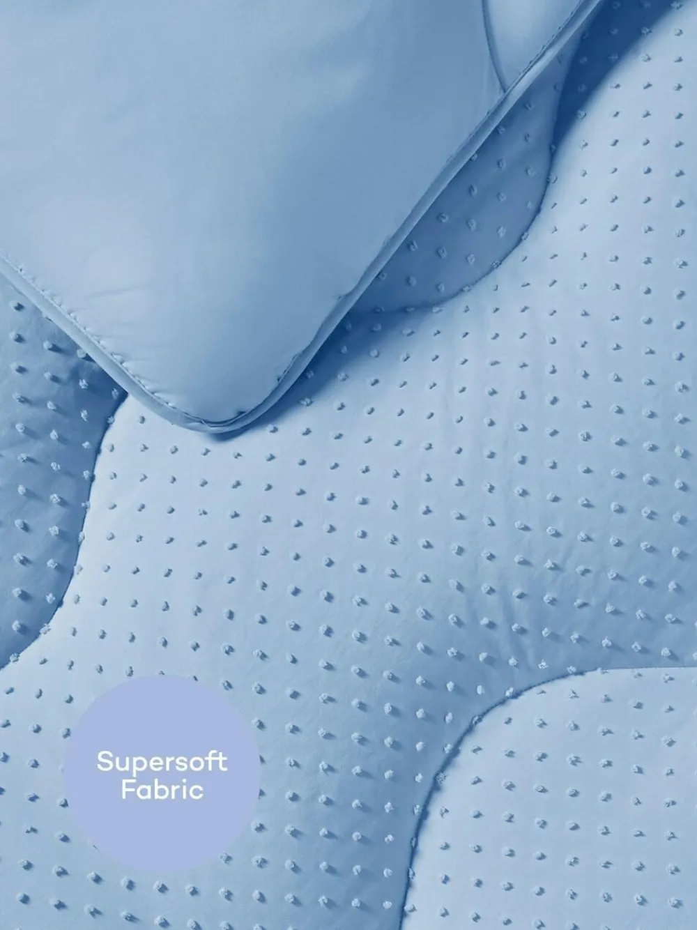 Discount Night Lark Tufted Dot Coverless 4.5 Tog Duvet and Pillowcase Set Dusk Blue